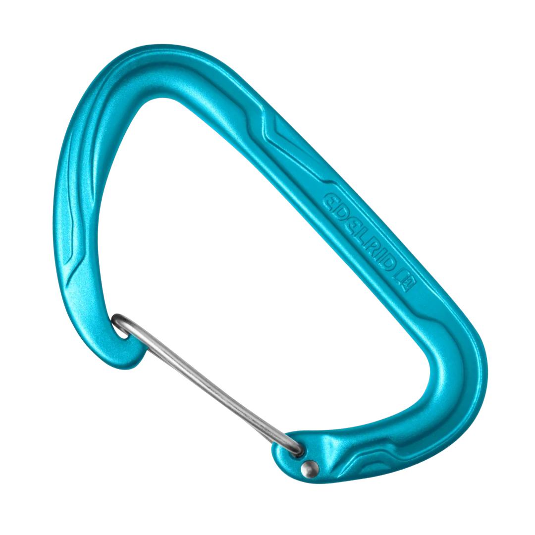 Mosquetão D Assimétrico Gatilho Reto 21kN Pure Wire III Edelrid Azul CE EN