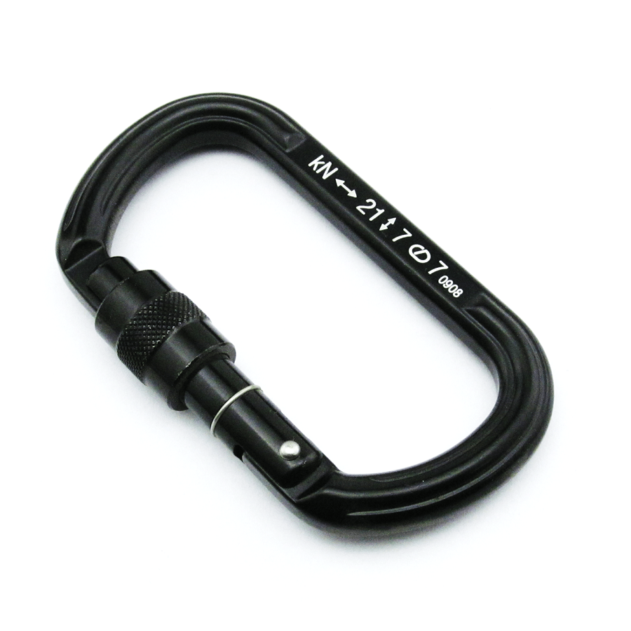 Mosquetão Oval Trava Keylock 21 kn Alpen Pass Preto