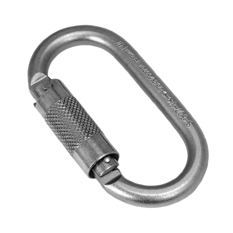 Mosquetão Oval Aço Trava Automática Dupla 25kN NBR CE EN