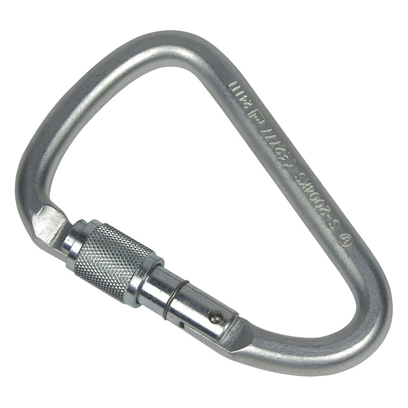 Mosquetão D Assimétrico Aço Trava Rosca Keylock KLETTERSTEIG 45kN CE EN UIAA