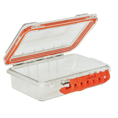 Caixa Estanque Policarbonato 850ml Transparente com Laranja