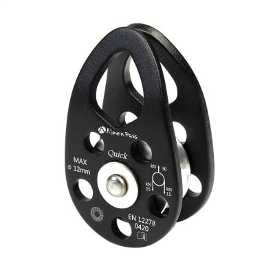 POLIA SIMPLES OSCILANTE ALUMÍNIO ROLAMENTADA 30KN CORDA 12MM QUICK POLIA SIMPLES OSCILANTE ALUMÍNIO ROLAMENTADA 30KN CORDA 12MM QUICK