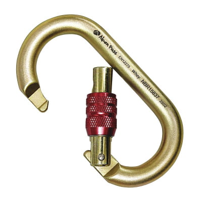 MOSQUETÃO OVAL AÇO 40KN TRAVA ROSCA KEYLOCK WHEY EN NBR