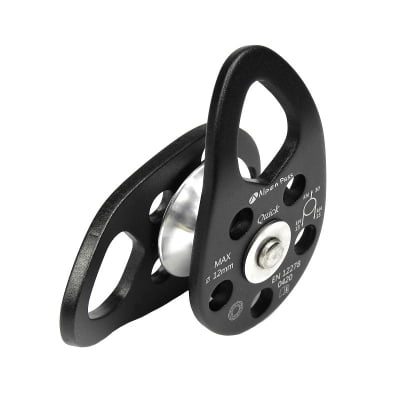 POLIA SIMPLES OSCILANTE ALUMÍNIO ROLAMENTADA 30KN CORDA 12MM QUICK