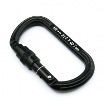 Mosquetão Oval Trava Rosca Keylock 22 kN ORION Preto