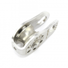 Polia Simples Placas Fixas Inox Rolamentada 24kN Corda e Cabo de Aço HORNET