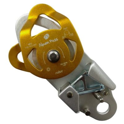 Polia Dupla Oscilante Rolamentada 20kN com Blocante Antiretorno Robot